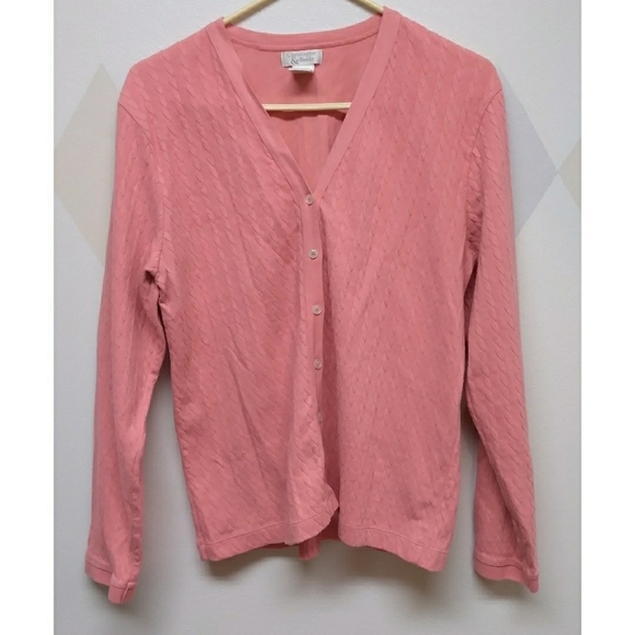 Christopher & Banks coral button front sweater L - Picture 1 of 12